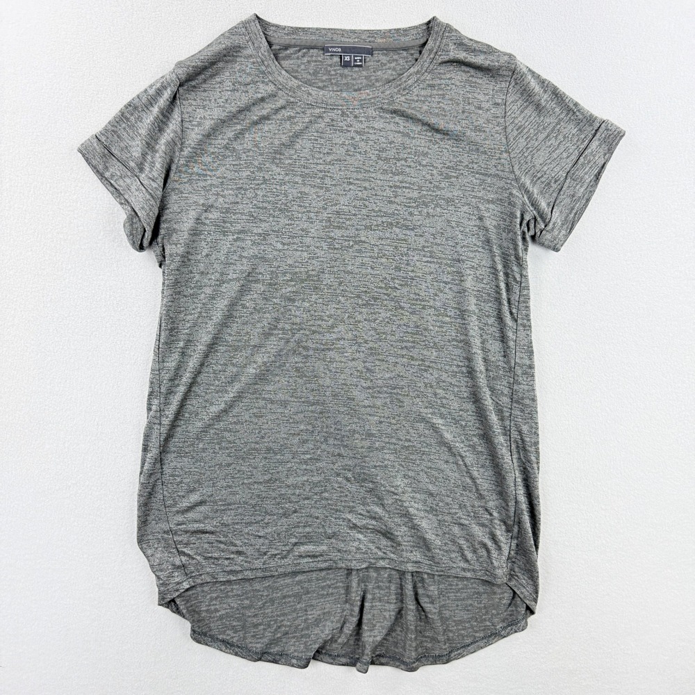Vince Womens Cap Sleeve Cuffed Shirt Size XS Womens‎ Heather Gray Minimalist